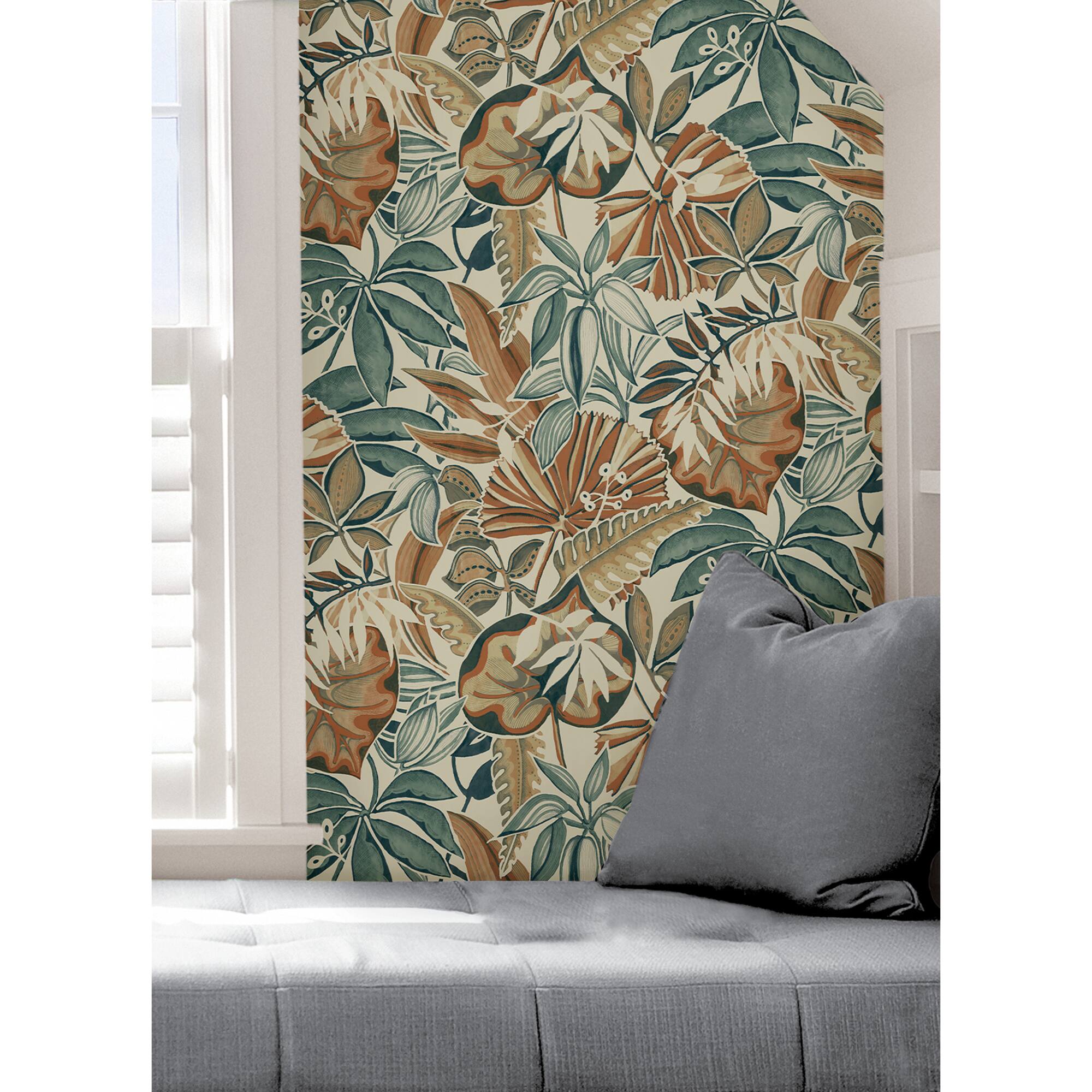 Caroline et Bettina Spice Feuilles Peel & Stick Wallpaper